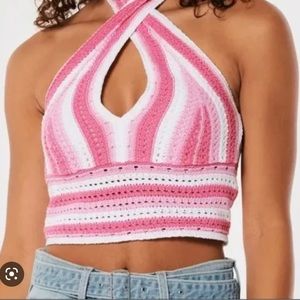 Hollister Crochet crop halter 🌸
